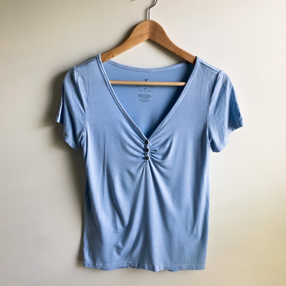 American Eagle Soft & Sexy Baby Blue T-Shirt